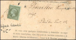 Obl. 19d - 1c. Bronze Avec Variété Du Grand C Obl. Seul S/lettre Frappée Du CàD De TOULOUSE Du 30 Janvier 1870. TB. RR. - 1862 Napoleone III