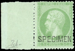 ** 20f - 5c. Vert. Surcharge ''SPECIMEN''. BdeF. SUP. - 1862 Napoleon III