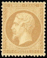 * 21 - 10c. Bistre. Centrage Parfait. Fraîcheur Postale. SUP. - 1862 Napoleon III