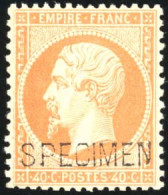 ** 23d - 40c. Orange. Surcharge ''SPECIMEN''. TB. - 1862 Napoléon III.