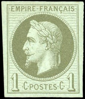 * 25c - 1c. Vert-bronze. Impression Fine De Rothschild. ND. SUP. - 1863-1870 Napoléon III Con Laureles