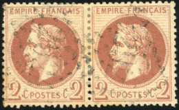 Obl. 26+27 - 2c. Rouge-brun. Obl. 8 Pièces Dont 2 Paires. 4c. Gris. Obl. 4 Pièces. Pièces Choisies. TB. - 1863-1870 Napoléon III Con Laureles