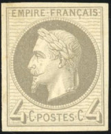 * 27Bf - 4c. Gris. Impression Fine De Rothschild. ND. Signé CALVES. B. - 1863-1870 Napoléon III Con Laureles