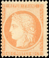 * 38b - 40c. Orange Très Clair. Très Frais. Décentré. - 1870 Beleg Van Parijs