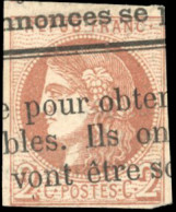Obl. 40B - 2c. Brun-rouge. Report 2. Obl. Typo. B. - 1870 Uitgave Van Bordeaux