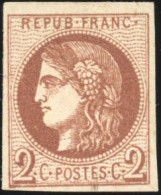 * 40Bb - 2c. Marron Foncé. Report 2. Superbe Nuance. SUP. - 1870 Ausgabe Bordeaux