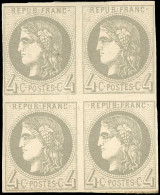 * 41B - 4c. Gris. Report 2. Bloc De 4 Dont 2 Timbres **. TB. - 1870 Ausgabe Bordeaux