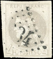 Obl. 41B - 4c. Gris. Report 2. Obl. GC. TB. - 1870 Ausgabe Bordeaux