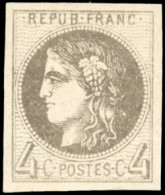 * 41Bc - 4c. Gris-noir. Report 2. Fraîcheur Postale. Nuance Superbe. SUP. RR. - 1870 Ausgabe Bordeaux