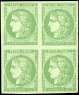 * 42A - 5c. Vert. Report I. Bloc De 4. 2 Timbres **. Fraîcheur Postale. SUP. RR. - 1870 Ausgabe Bordeaux