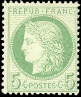 * 53 - 5c. Vert-jaune S/azuré. TB. - 1871-1875 Cérès