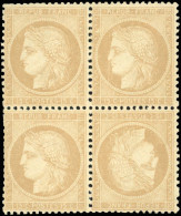 (*) 59b - 15c. Bistre. Paire Tête-bêche Dans Bloc De 4, Position CC-DD, Case 80 De La Feuille De 150, 2 Blocs Connus Don - 1871-1875 Cérès