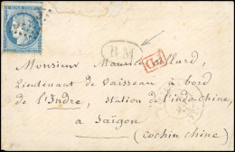 Obl. 60C - 25c. Bleu, Type III, Obl. GC 3733 S/lettre Frappée Du Cachet BM Et Du CàD De VAUTEBIS Du 4 Mai 1875 à Destina - 1871-1875 Cérès
