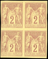 (*) 85 - 2c. Brun-rouge. Bloc De 4. B. - 1876-1878 Sage (Type I)