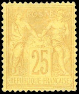 * 92 - 25c. Bistre S/jaune. TB. - 1876-1878 Sage (Type I)