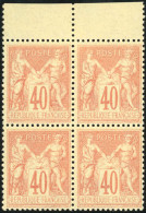 * 94 - 40c. Orange. Type II. Bloc De 4. Centrage Parfait. HdeF. SUP. - 1876-1878 Sage (Type I)