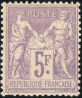 * 95 - 5F. Violet S/lilas. Bien Centré. TB. - 1876-1878 Sage (Type I)