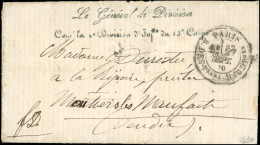 Obl. LES ETATS UNIS. Lettre Du Bicêtre Du 27 Septembre 1870 Frappée De La Griffe De FRANKLIN ''Le Général De Division Du - Guerra De 1870