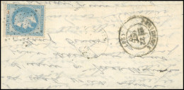 Obl. 37 - LE VICTOR HUGO. 20c. Siège, Utilisé Pour Fermer Le Pli Au Verso, Obl. étoile S/lettre Manuscrite Du Dimanche 1 - Oorlog 1870