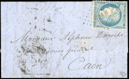 Obl. 37 - Pli Confié Du FULTON. 20c. Lauré Obl. Cachet Ambulant "P LA R" S/lettre Manuscrite De PARIS Du 31 Octobre 1870 - Krieg 1870