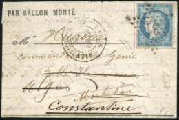 Obl. 37 - LE FULTON. 20c. Siège Obl. étoile ''31'' S/lettre Frappée Du CàD De PARIS - CORPS LEGISLATIF Du 30 Octobre 187 - War 1870