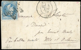 Obl. 29 - LE FERDINAND FLOCON. 20c. Lauré Obl. étoile S/lettre Frappée Du CàD De PARIS (60) Du 3 Novembre 1870 à Destina - Guerra Del 1870