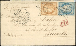 Obl. 36+37 - LE NEWTON. 10c. + 20c. Siège Obl. étoile 18 S/lettre Frappée Du CàD De PARIS - R. D'AMSTERDAM Du 1er Janvie - Guerre De 1870
