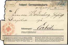 Obl. Carte De Correspondance Allemande Manuscrite De ST-GERMAIN Frappée Du Cachet ''FELDPOST RELAIS 43'' Du 25 Janvier 1 - War 1870