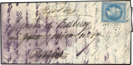 Obl. 29 - 20c. Lauré Obl. Etoile S/lettre Manuscrite De MATIGNON Du 6 Novembre 1870 à Destination De PARIS. Dans Le Text - War 1870