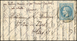 Obl. 29 - PASSEUR GRIMBERT. 20c. Lauré Obl. CàD D'AMIENS Du 14 Novembre 1870 S/lettre Manuscrite Du 8 Novembre 1870 à De - War 1870