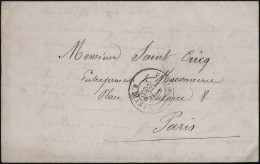 Obl. Lettre Obl. Du CàD De PARIS - TAXE 15 - R. D'ANTIN Du 14 Octobre 1870 à Destination De PARIS. TB. R. - Guerre De 1870