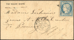 Obl. 37 - 20c. Siège, Obl. étoile S/Gazette Des Absents N°33 Du 28 Janvier 1871, Frappée Du CàD De PARIS (60) Du 30 Janv - War 1870