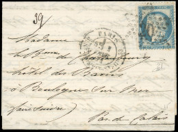 Obl. 37 - 20c. Siège Obl. étoile 20 S/lettre Frappée Du CàD De PARIS - R. ST. DOMQUE-ST-GN-58 Du 1ier Février 1871 à Des - War 1870