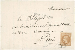 Obl. 28 - 10c. Lauré Obl. GC 892 S/lettre Manuscrite De LA CHAPELLE Du 9 Avril 1871 Frappée De La Griffe Linéaire "CHAPE - Guerre De 1870