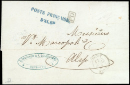 Obl. BEYROUTH. Lettre Manuscrite De BEYROUTH Du 12 Avril 1862 à Destination D'ALEP. Acheminé Par BELFANTE D'ALESSANDRETT - 1849-1876: Periodo Clásico