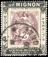 Obl. 111+108 - 5c. Vert-bleu. Bloc De 4, Issu De Carnet, Oblitération Centrale + 2c. Type Blanc Obl. Collé S/Publicité ' - Other & Unclassified