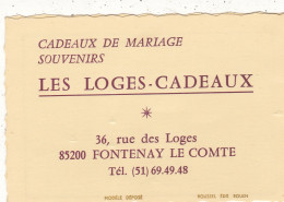 CALENDRIERS. FONTENAY LE COMTE (85). CALENDRIER 1981  " LES LOGES CADEAUX " . CITATION GEORGES DUHAMEL - Petit Format : 1981-90