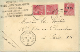 Obl. 3 - 10F. S/90c. Berthelot Rouge Obl. S/lettre Frappée Du CàD De NEW YORK AU HAVRE Du 23 Août 1928 Et Du Grand Cache - Autres & Non Classés