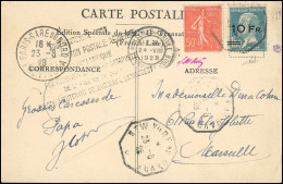 Obl. 4 - 10F. S/1F.50 Bleu Pasteur, Obl. S/carte Postale Du Paquebot Ile De France Frappée  Du CàD Octogonal NEW YORK AU - Other & Unclassified