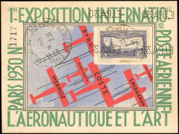 Obl. 6c - 1F.50 Outremer, Double Perforation EIPA30 Renversée, Obl. S/carte Postale Numérotée De L'exposition Avec Bordu - Autres & Non Classés