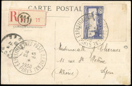 Obl. 6c - 1F.50 Outremer, Perforé EIPA30, Avec BdeF également Perforé, S/carte Postale Recommandée De L'exposition, Frap - Other & Unclassified