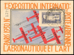 Obl. 6c - 1F.50 Outremer, Perforé EIPA30, S/carte Postale Numérotée De L'exposition Avec Bordure En Orange, Frappée Du G - Andere & Zonder Classificatie