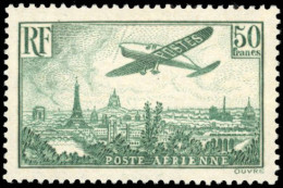 * 14b - 50F. Avion Survolant Paris Vert Foncé. Belle Nuance. TB. - Andere & Zonder Classificatie