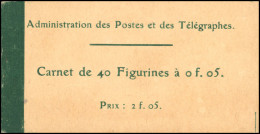 ** 111-C1 - 5c. Vert. Type Blanc. Carnet Complet De 40 Figurines à 0.05 - Prix : 2F.05. - Autres & Non Classés