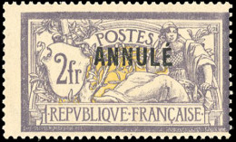 ** 122-CI1 - 2F. Merson Violet Et Jaune. Surcharge "ANNULE". Décentré. B. - Cours D'Instruction