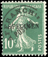 * 51-CI1 - 10c. Vert. Surcharge "SPECIMEN". B. - Cours D'Instruction