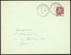 Obl. 7 - MONTREUIL-BELLAY. 1F.50 Brun-rouge Obl. S/lettre Frappée Du CàD De MONTREUIL-BELLAY Du 13 Septembre 1944 à Dest - Bevrijding