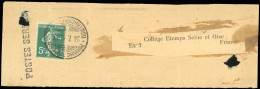 Obl. 4 - 5c. Vert-olive Obl. Cachet Locale S/grand Fragment. B. - Oorlogszegels