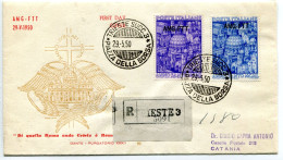 FDC Trieste - VENETIA Raccomandata Viaggiata 1950 Anno Santo - Marcophilie