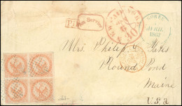 Obl. 5 - 40c. Orange Type Aigle, Bloc De 4, Obl. Losange De Points Muets S/lettre Frappée Du CàD De GOREE - SENEGAL Du 1 - Autres & Non Classés